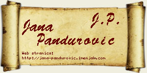 Jana Pandurović vizit kartica